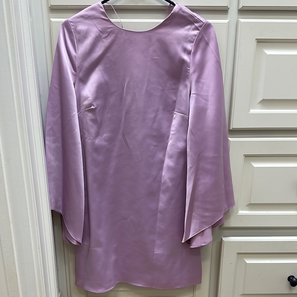 Elegant Lavender Satin Dress